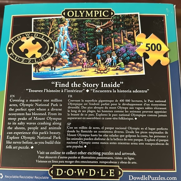 Dowdle National Park Series Olympic 500 Piece Folk Art Puzzle - Picture 5 of 5